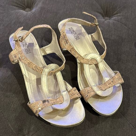 Kenneth Cole cork wedges size 8 - Picture 1 of 4